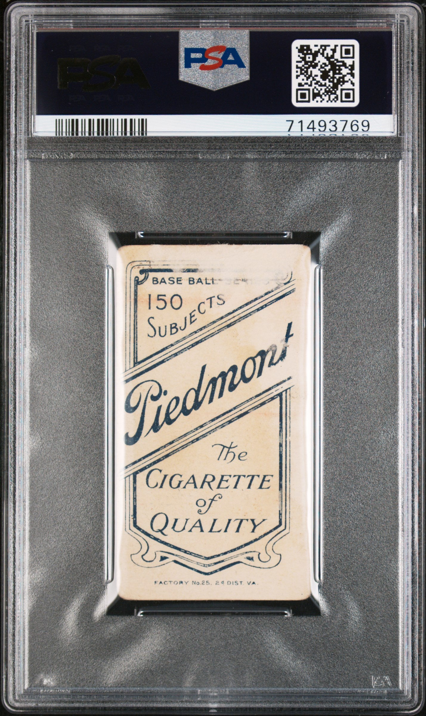 1909-11 T206 Piedmont 150 Fred Clarke Pittsburgh, Holding Bat PSA 1