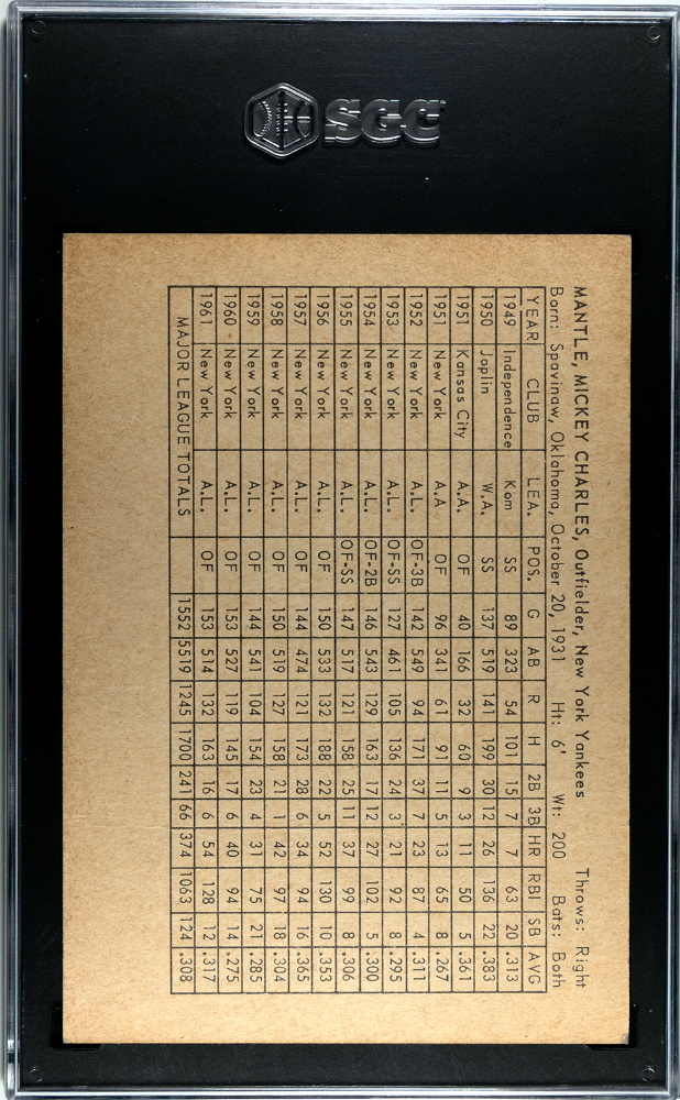 1962 Exhibits Mickey Mantle SGC 2