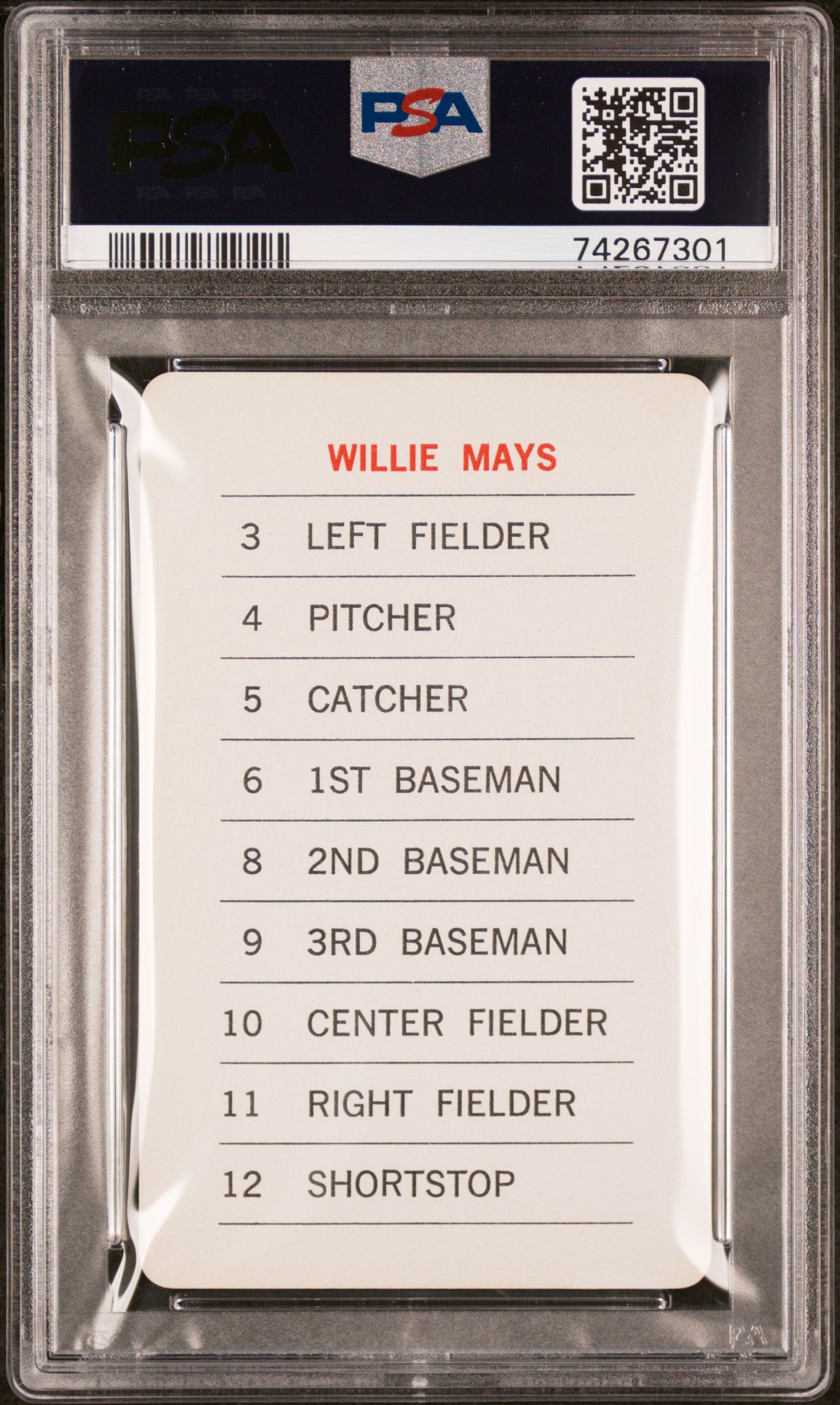 1970 Milton Bradley Willie Mays PSA 8