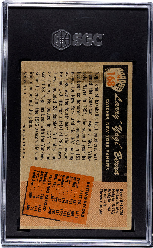 1955 Bowman Yogi Berra #168 SGC 1.5