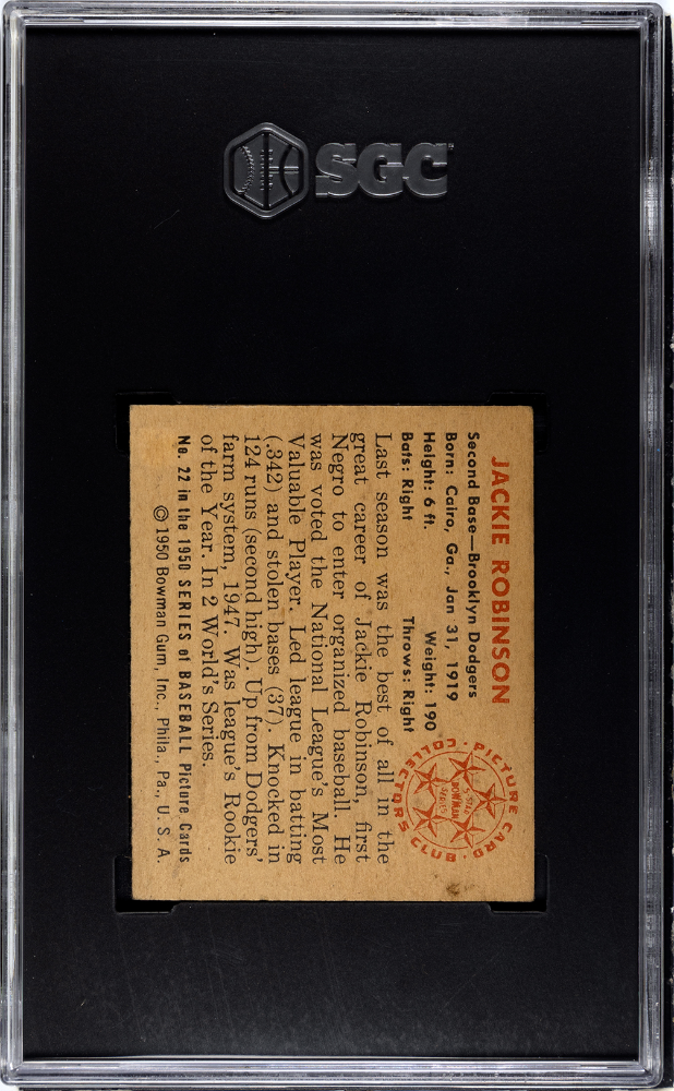 1950 Bowman Jackie Robinson #22 SGC 2.5