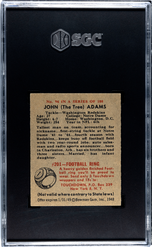 1948 Bowman John Adams #94 SGC 6.5