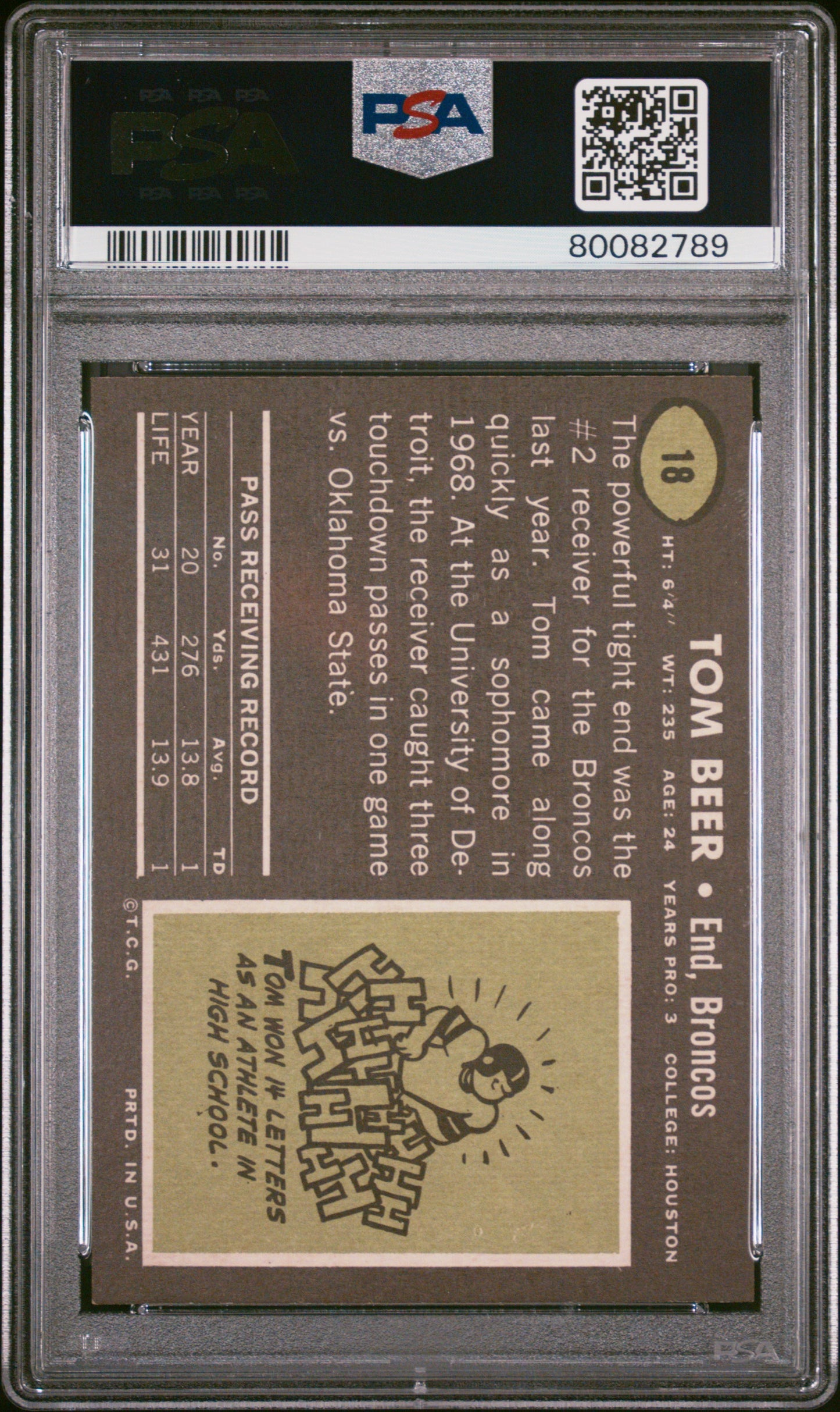 1969 Topps Tom Beer #18 PSA 9