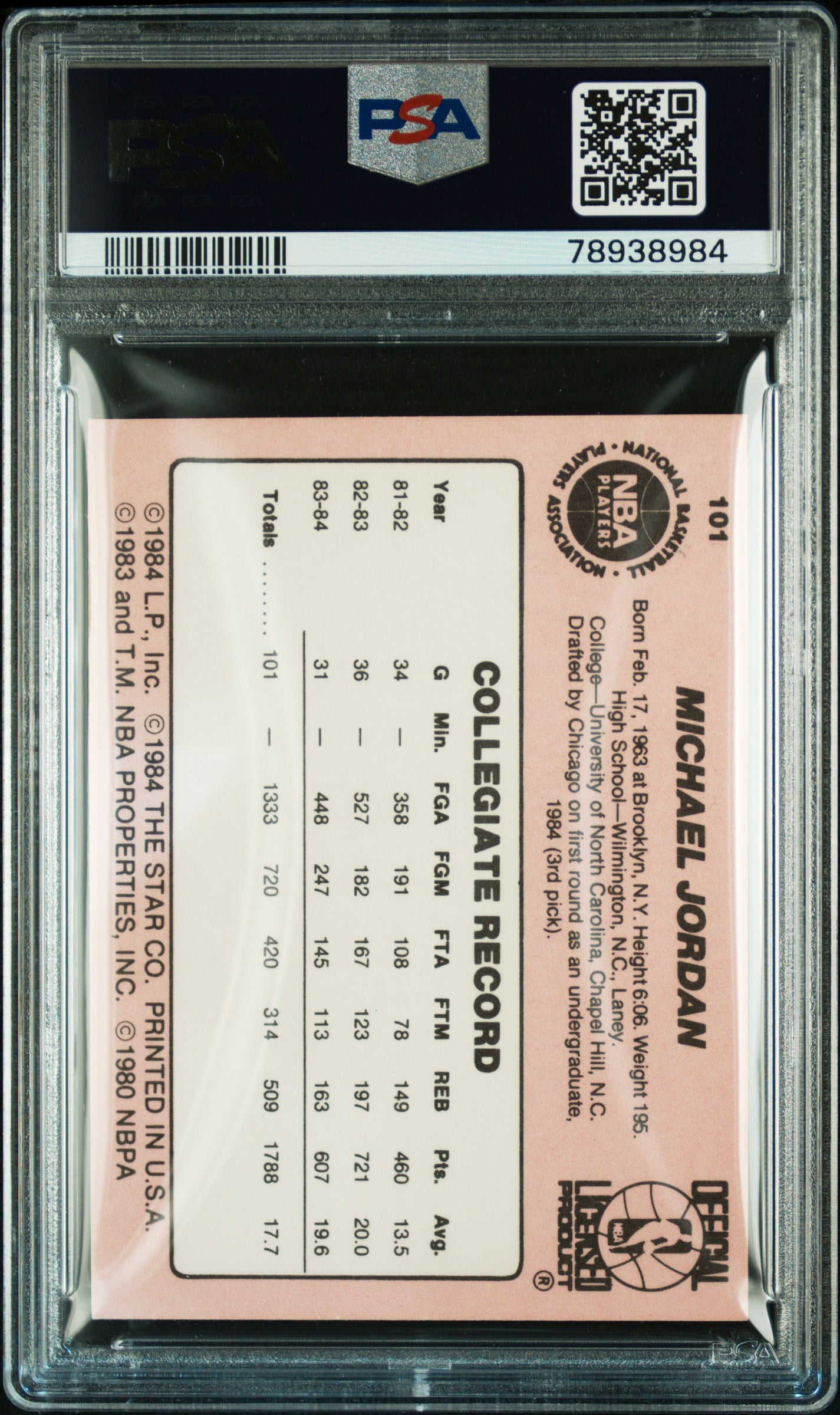 1984 Star Michael Jordan #101 PSA 7