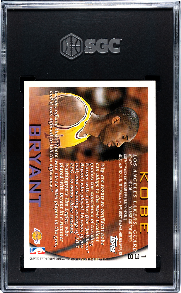 1996 Topps Kobe Bryant #138 SGC 9.5