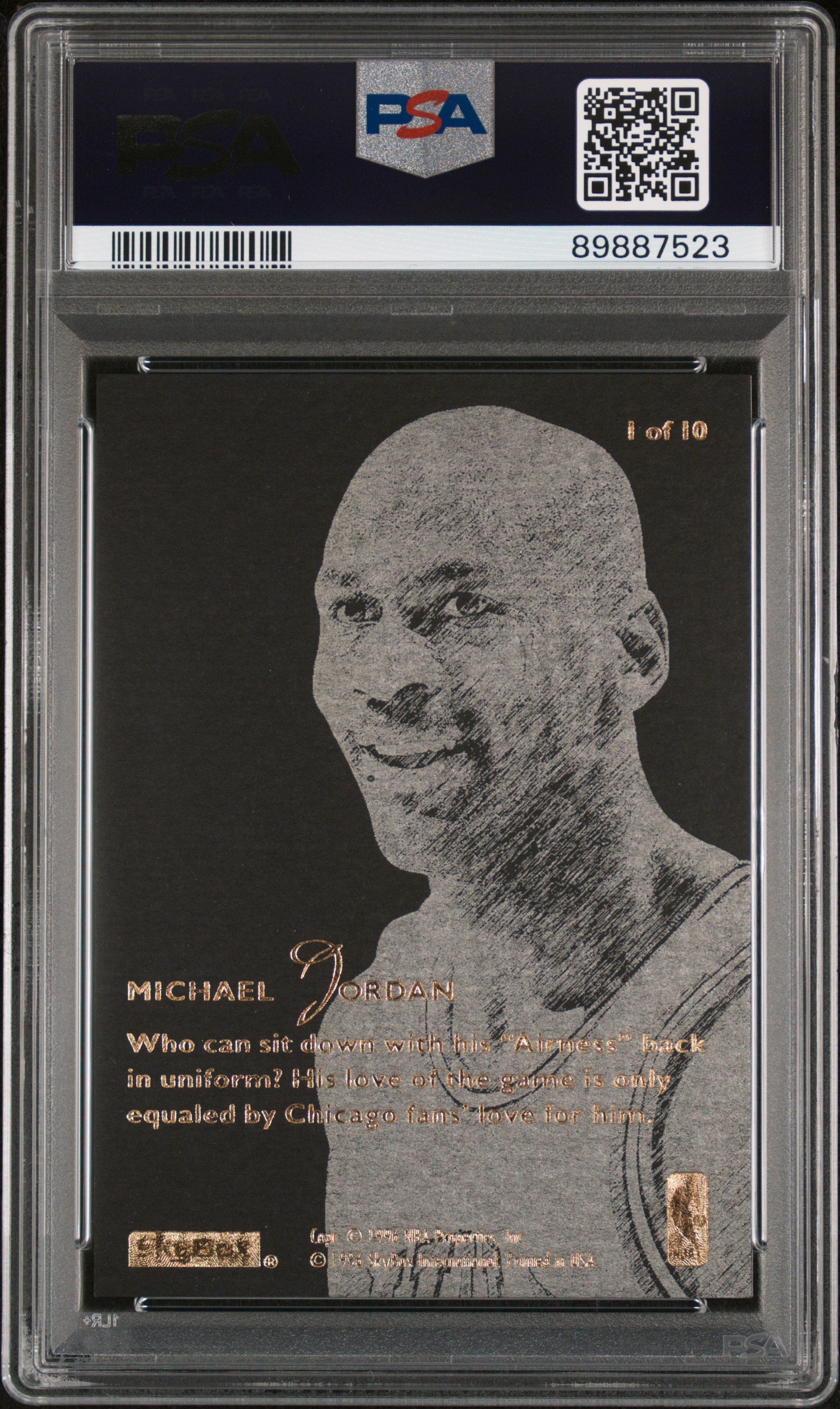1995 Skybox E-XL Natural Born Thrillers Michael Jordan #1 PSA 9