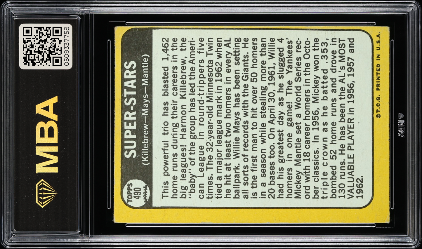 1968 Topps Super Stars #490 MBA 3