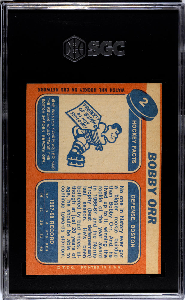 1968 Topps Bobby Orr #2 SGC 3.5