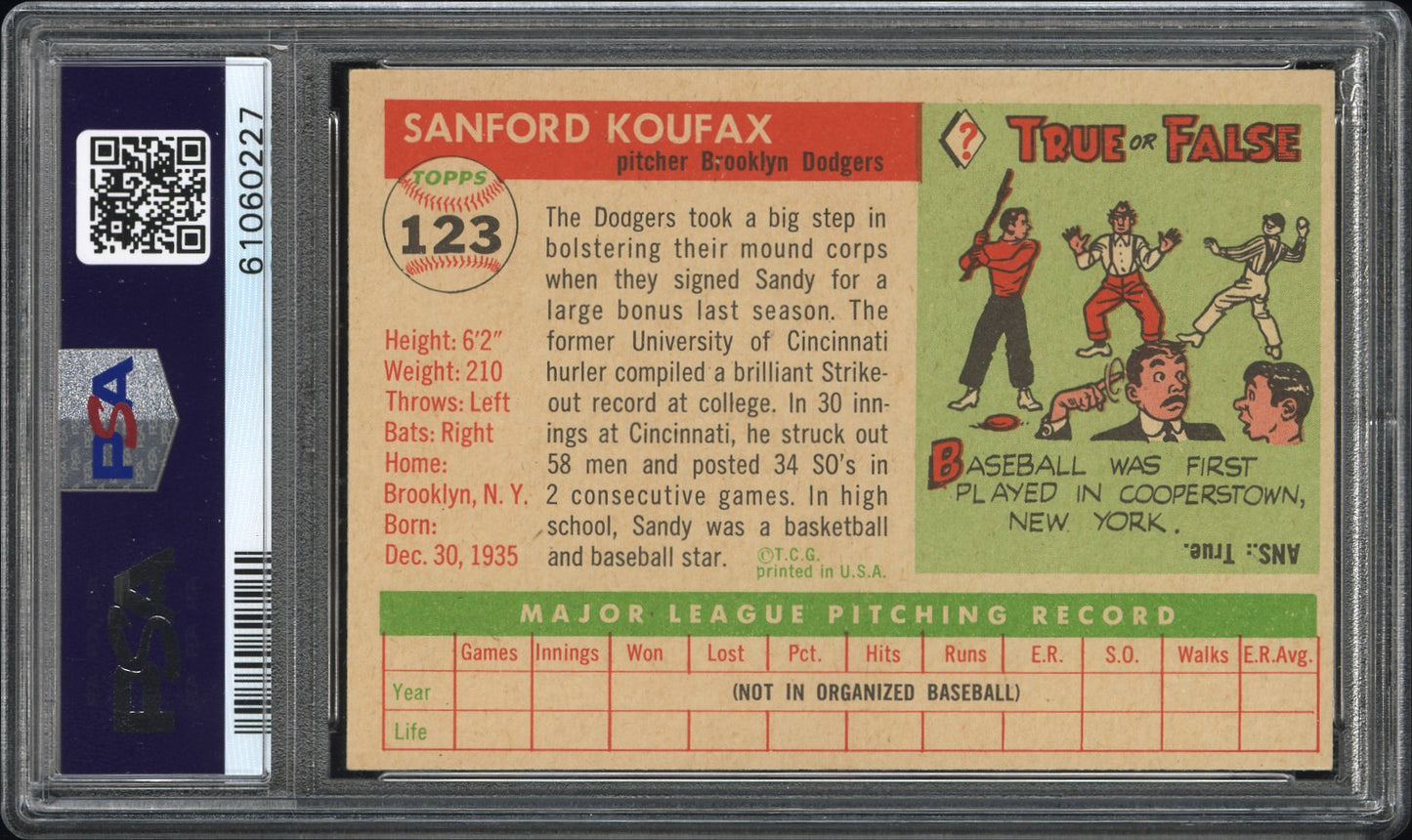 1955 Topps Sandy Koufax #123 PSA 7