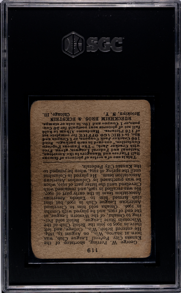 1915 Cracker Jack George Perring #119 SGC 2