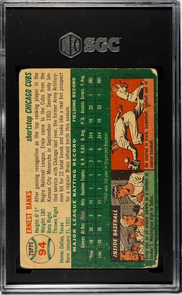 1954 Topps Ernie Banks #94 SGC 1.5