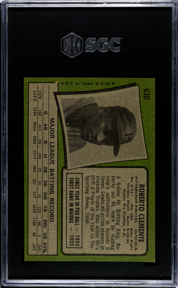1971 Topps Roberto Clemente #630 SGC 7
