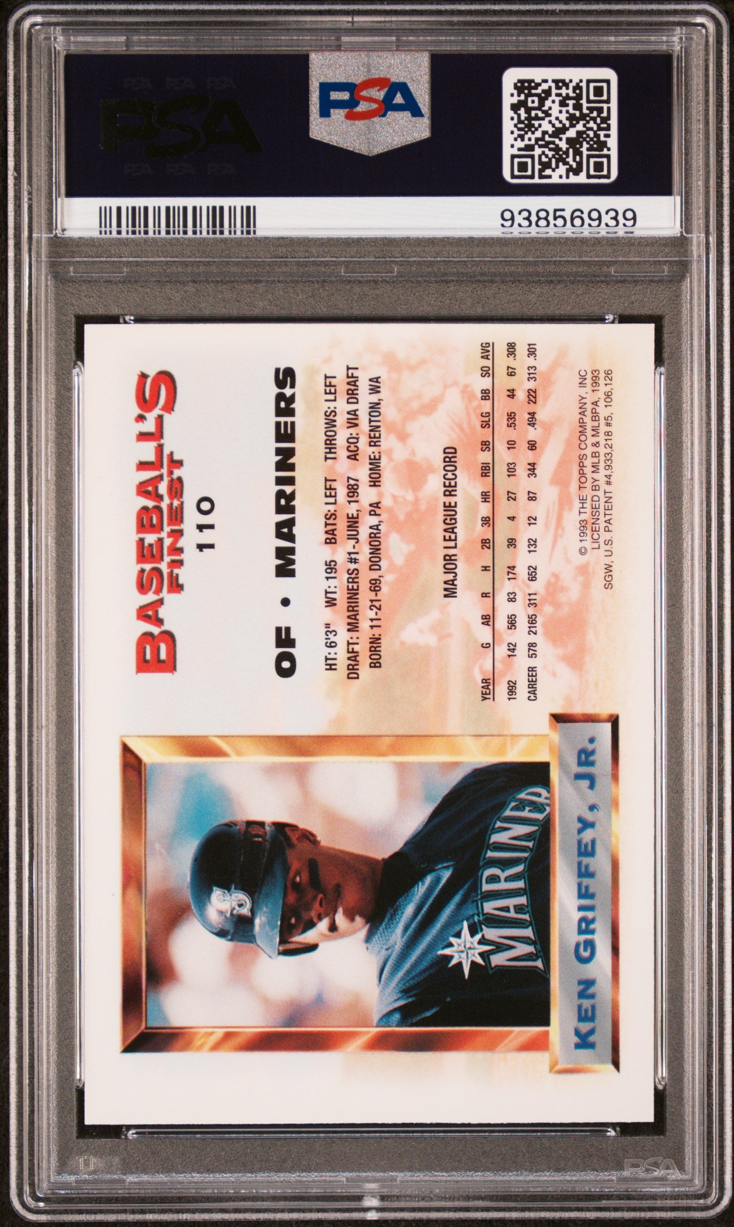 1993 Finest Ken Griffey JR. #110 PSA 10