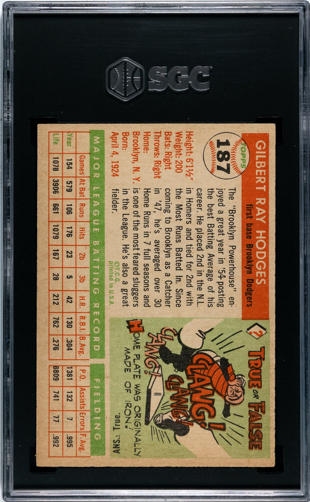 1955 Topps Gil Hodges #187 SGC 7