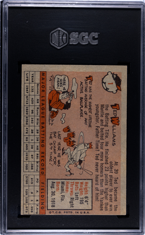 1958 Topps Ted Williams #1 SGC 3.5
