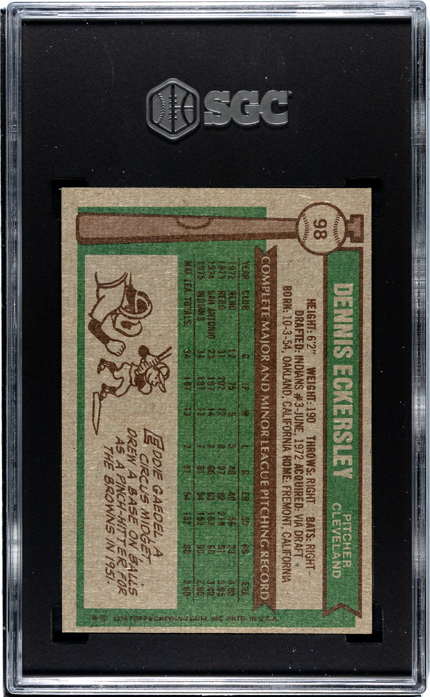 1976 Topps Dennis Eckersley #98 SGC 8