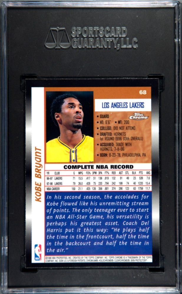1998 Topps Chrome Kobe Bryant #68 SGC 8.5