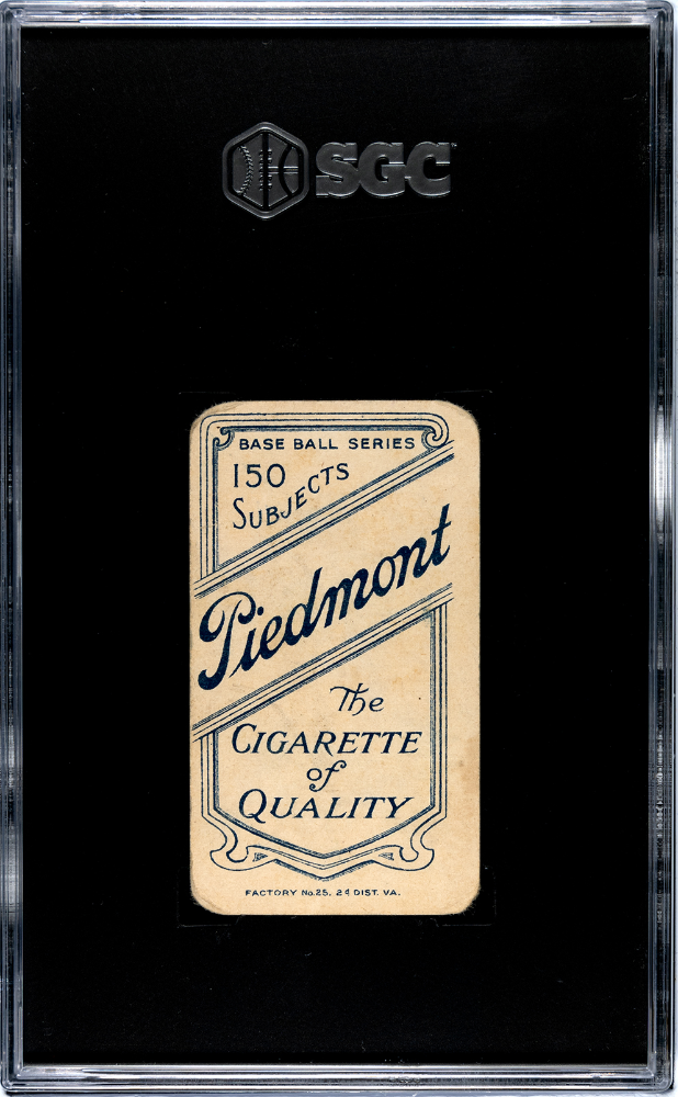 1909 Piedmont Cigarettes (T206) Hooks Wiltse Portrait, No Cap SGC 1