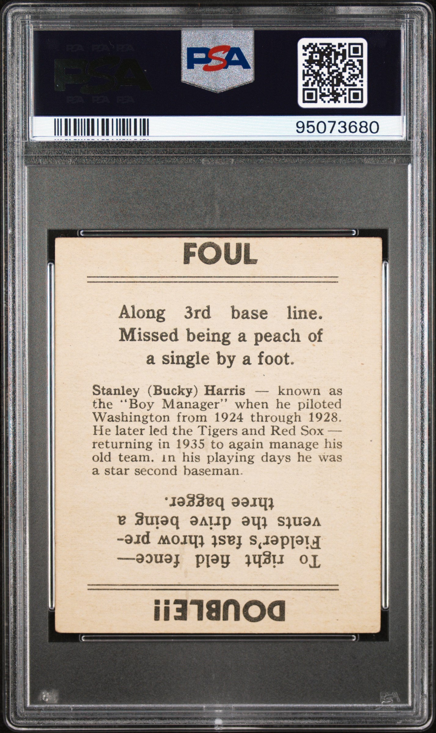 1936 Goudey "bucky" Harris PSA 4 Auto 10