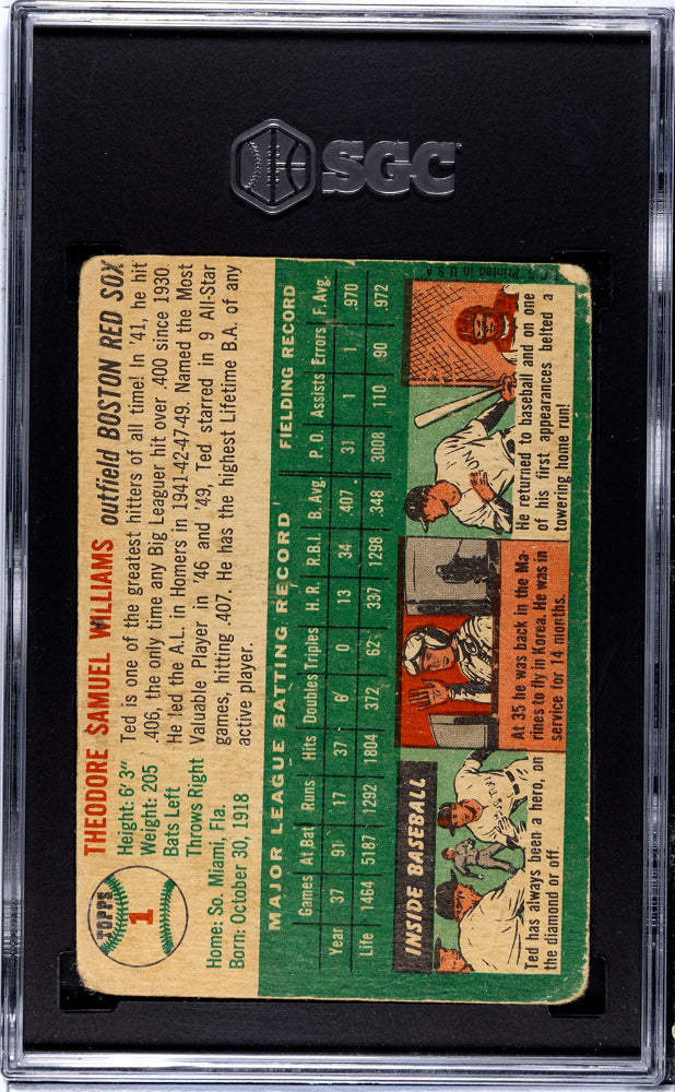 1954 Topps Ted Williams #1 SGC 1