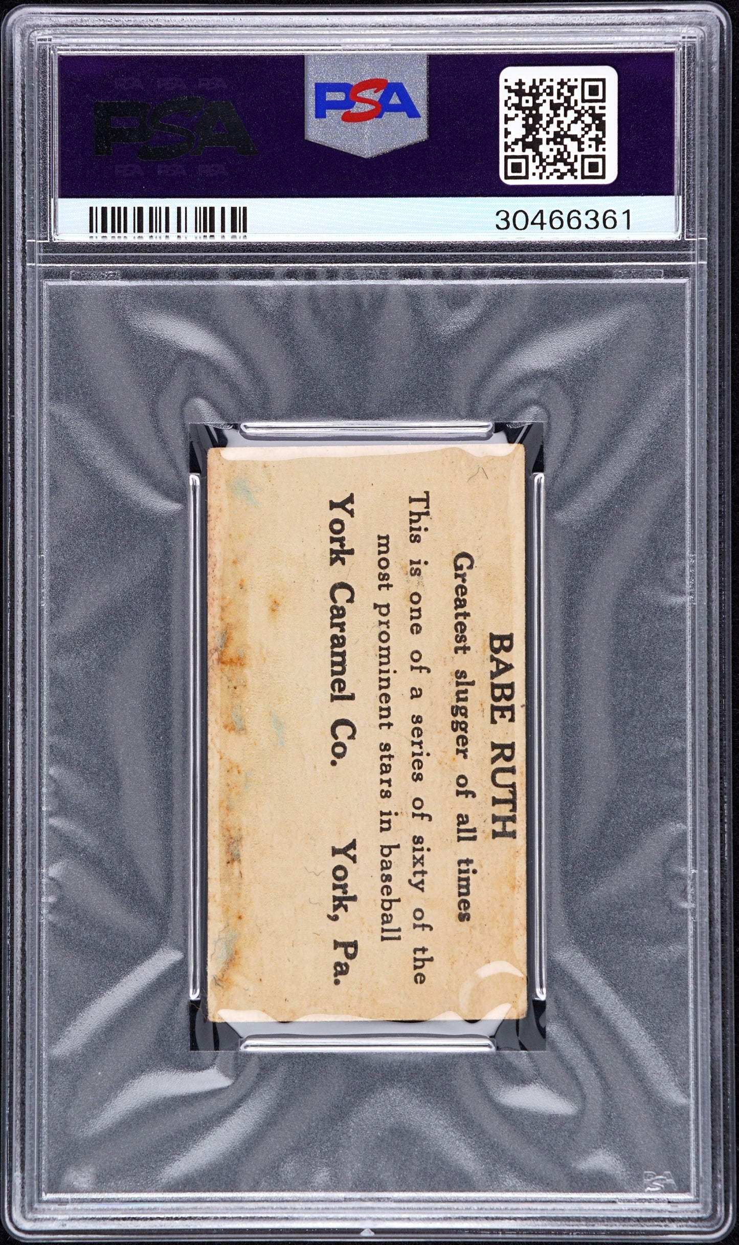 1927 E210 York Caramel Type 1 Babe Ruth #6 PSA 1.5