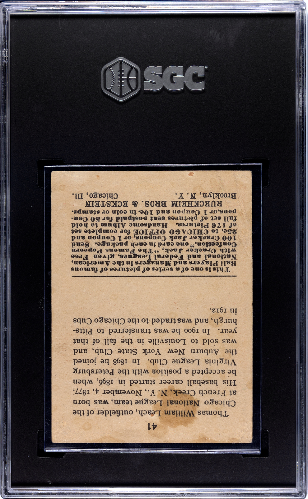 1915 Cracker Jack Thomas Leach #41 SGC 3