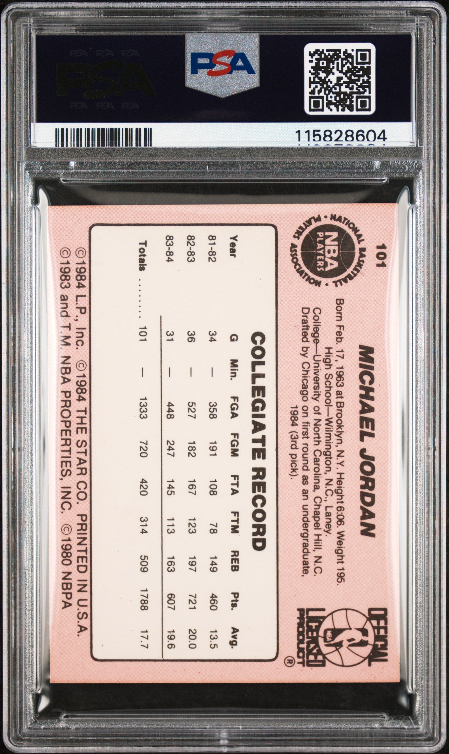 1984 Star Michael Jordan #101 PSA A