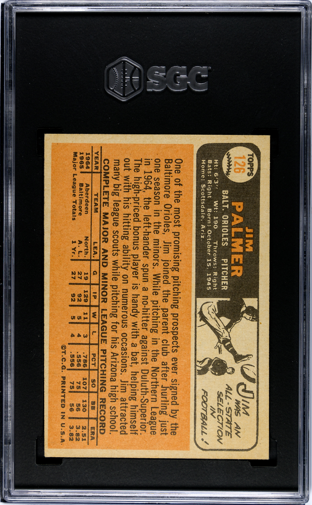 1966 Topps Jim Palmer #126 SGC 5.5