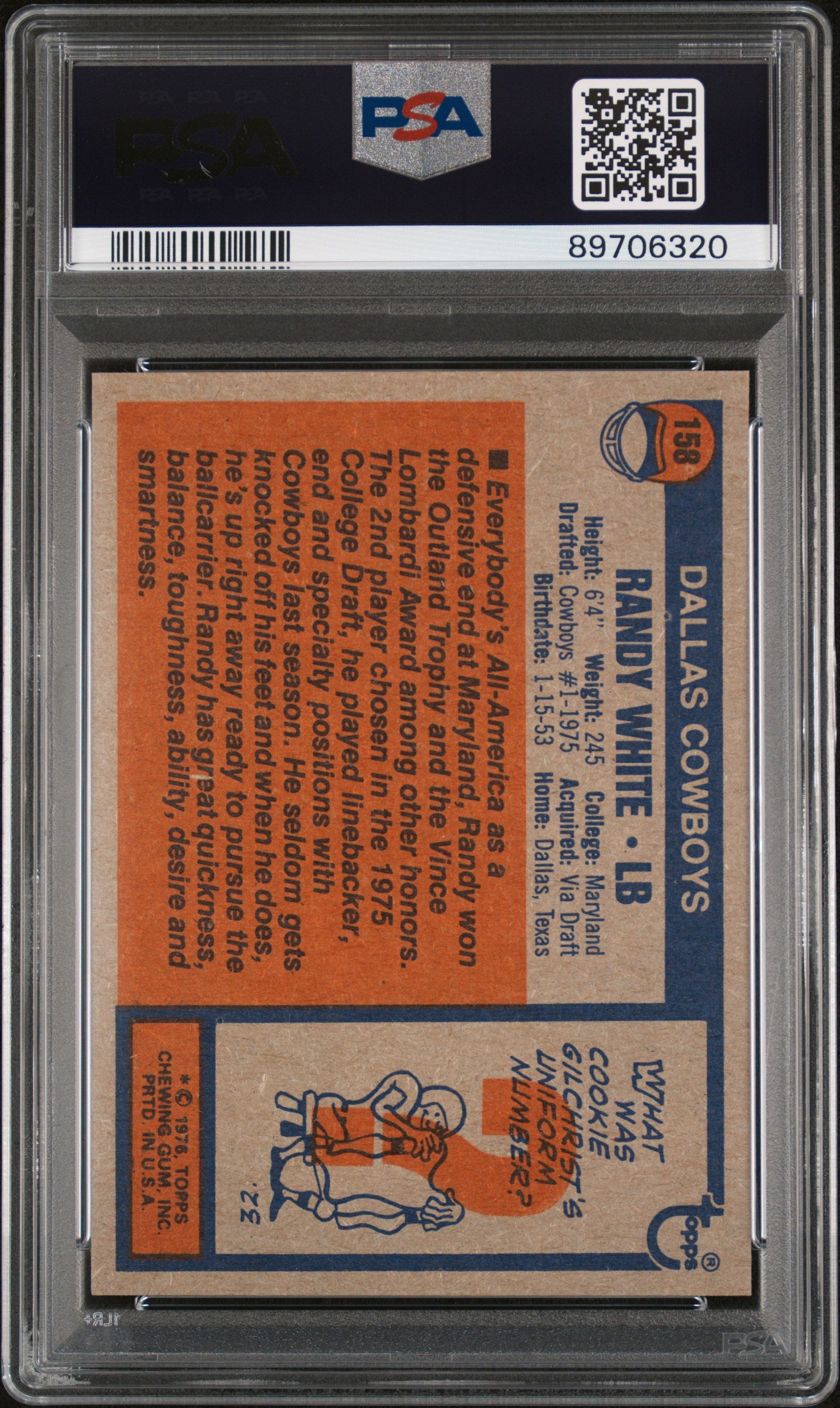 1976 Topps Randy White #158 PSA 9