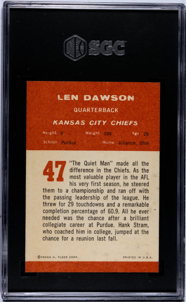 1963 Fleer Len Dawson #47 SGC 4