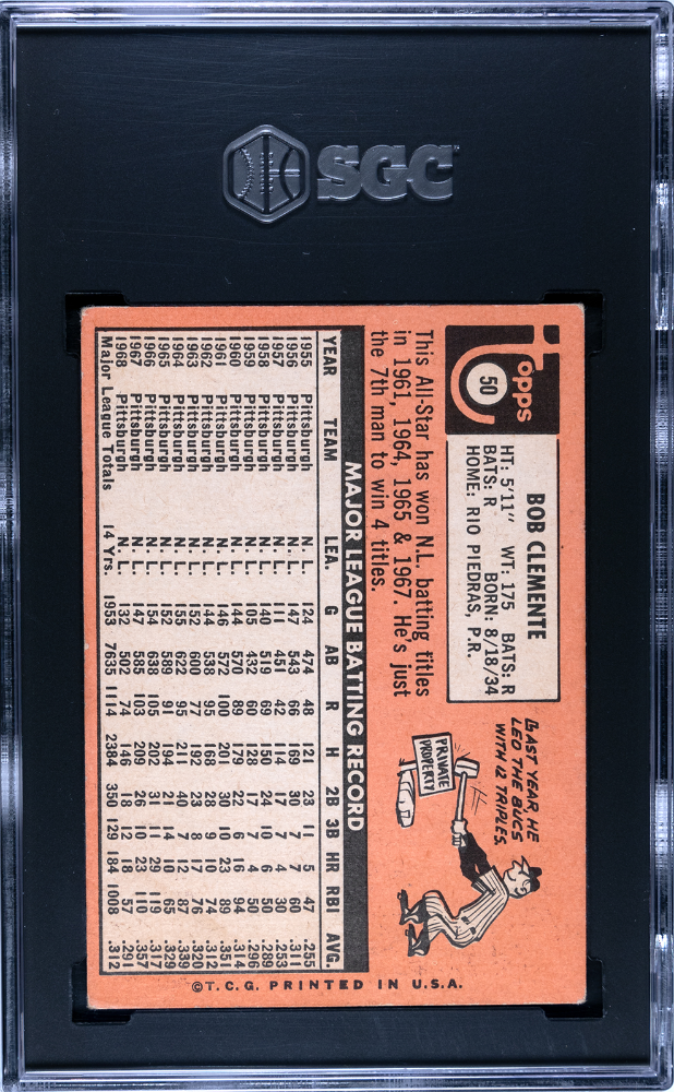 1969 Topps Bob Clemente #50 SGC 3.5