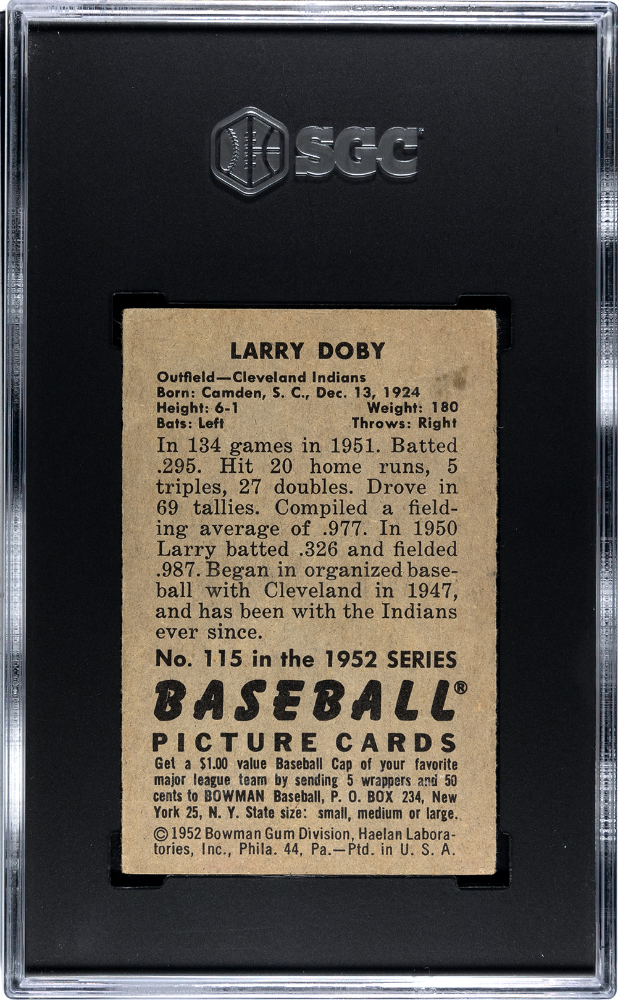 1952 Bowman Larry Doby #115 SGC A