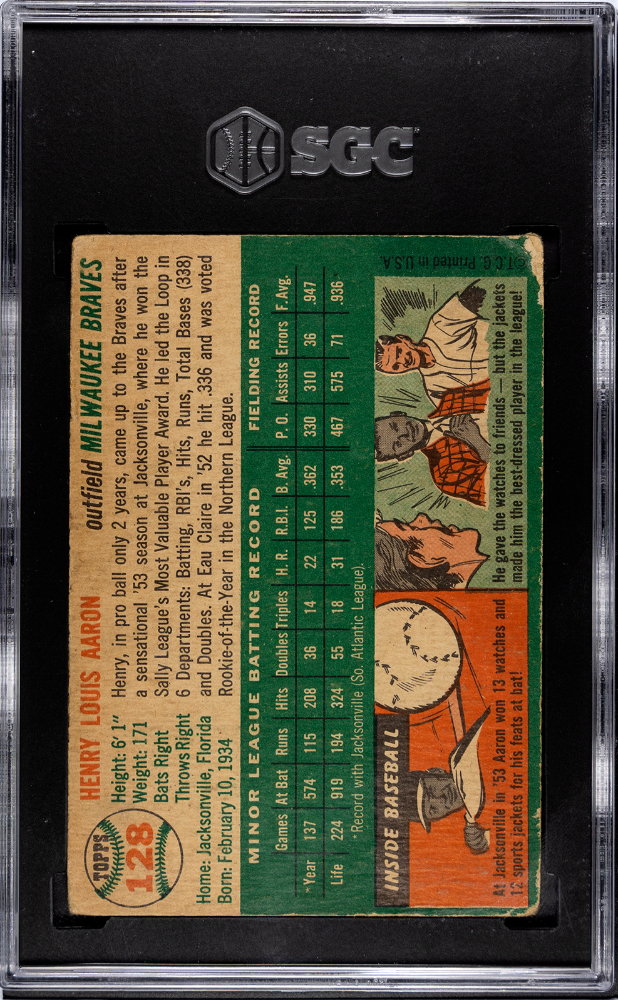1954 Topps Henry Aaron #128 SGC 1