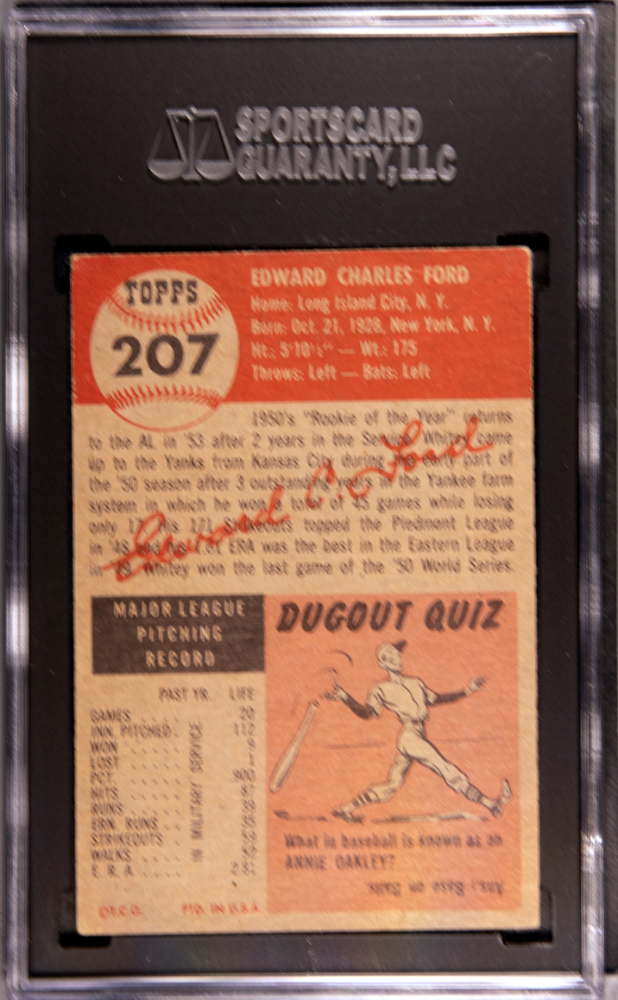 1953 Topps Whitey Ford #207 SGC 2