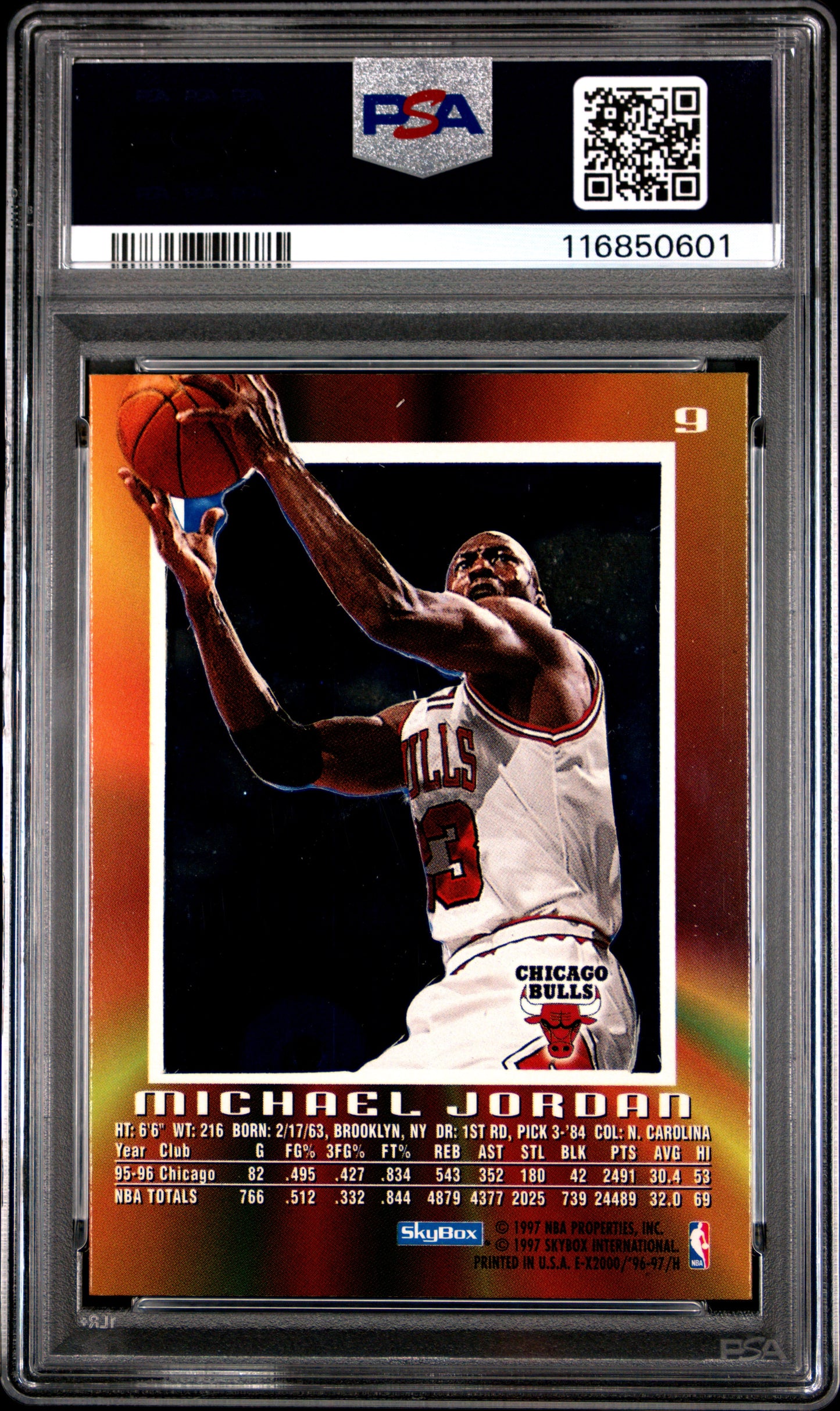 1996 Skybox E-X2000 Michael Jordan #9 PSA 9