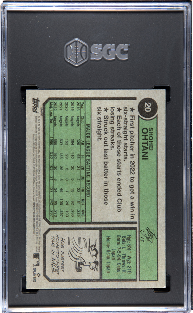 2023 Topps Heritage Shohei Ohtani #20 Image Var. SGC 9.5