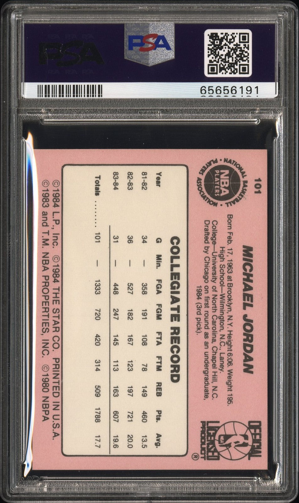 1984 Star Michael Jordan #101 PSA 7