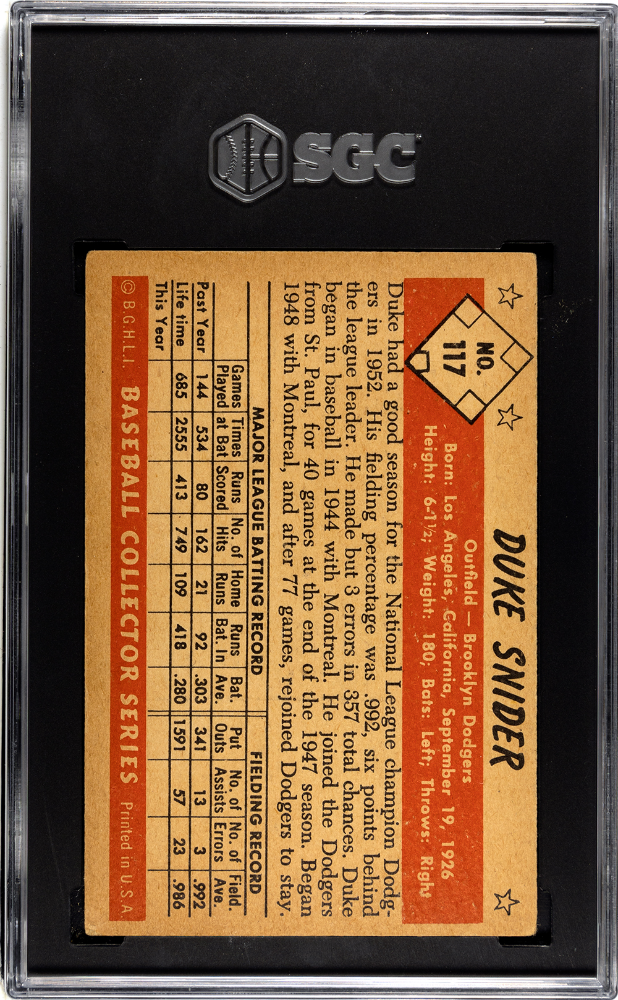 1953 Bowman Color Duke Snider #117 SGC 4