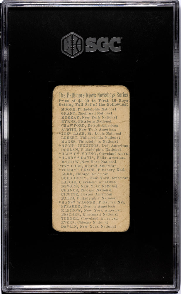 1911 Baltimore Newsboy Tommy Leach #M131 SGC 1.5