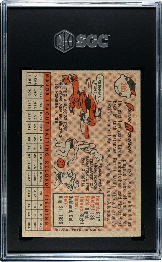1958 Topps Frank Robinson #285 SGC 5