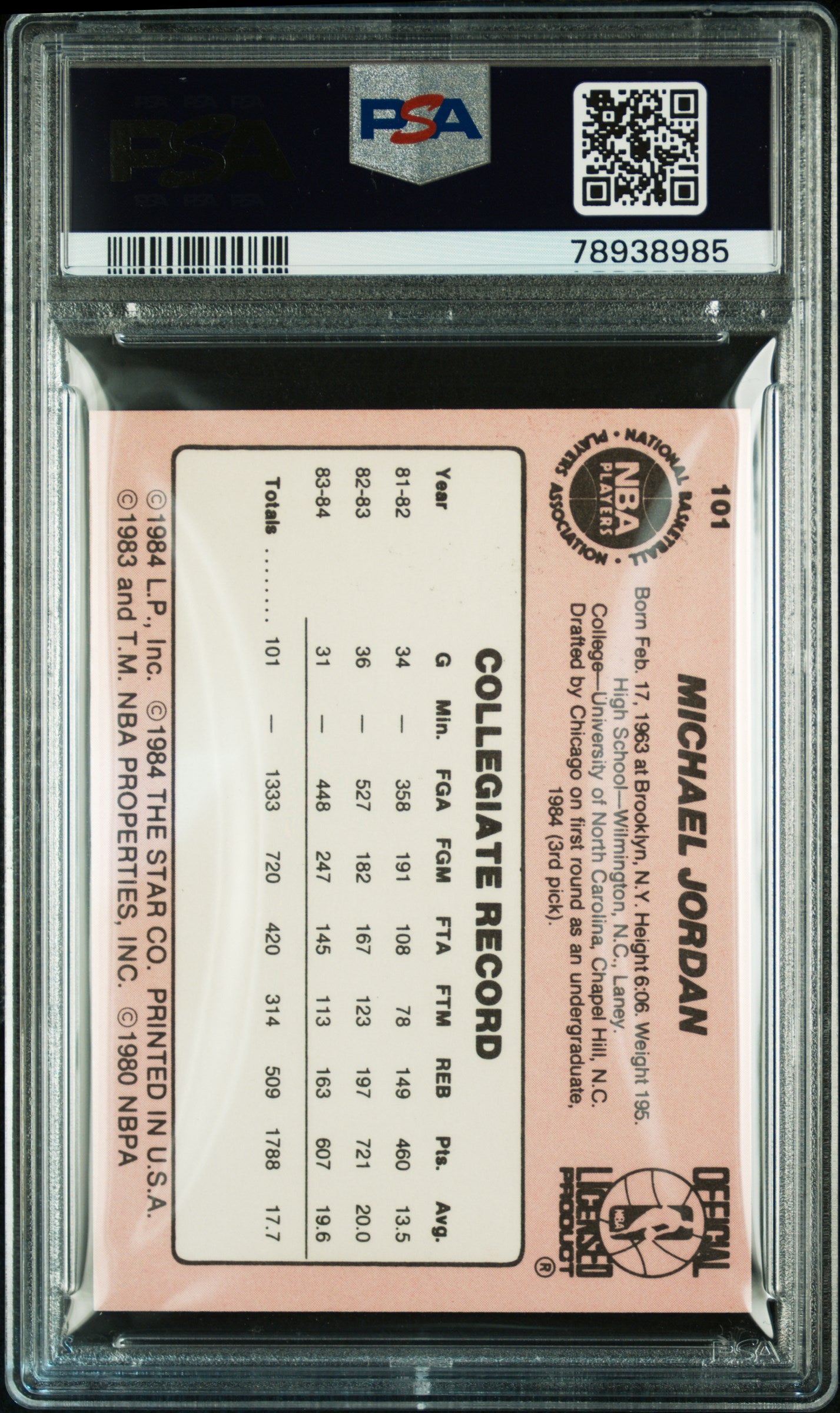 1984 Star Michael Jordan #101 PSA 5.5