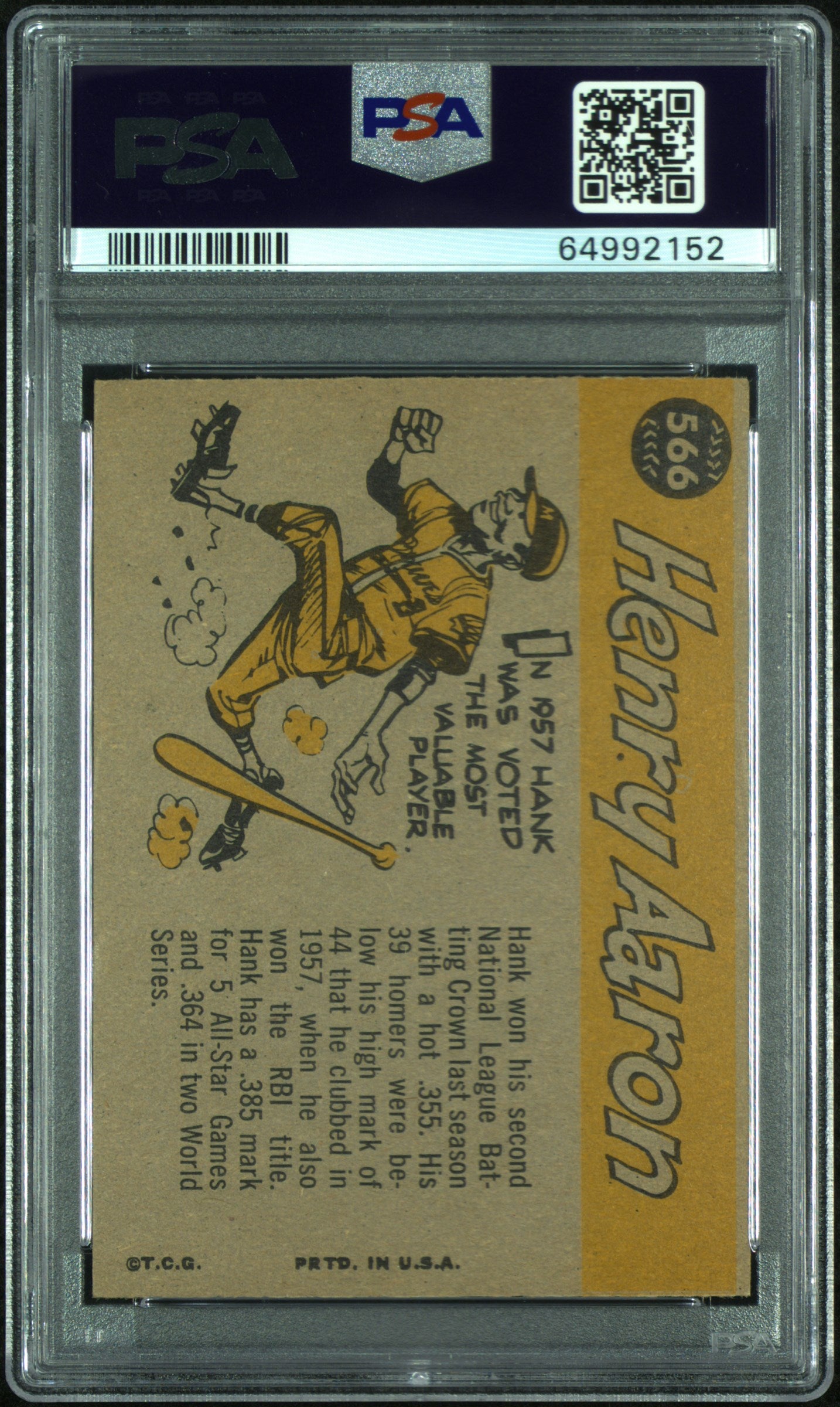 1960 Topps Hank Aaron #566 All Star PSA 5 Auto 10