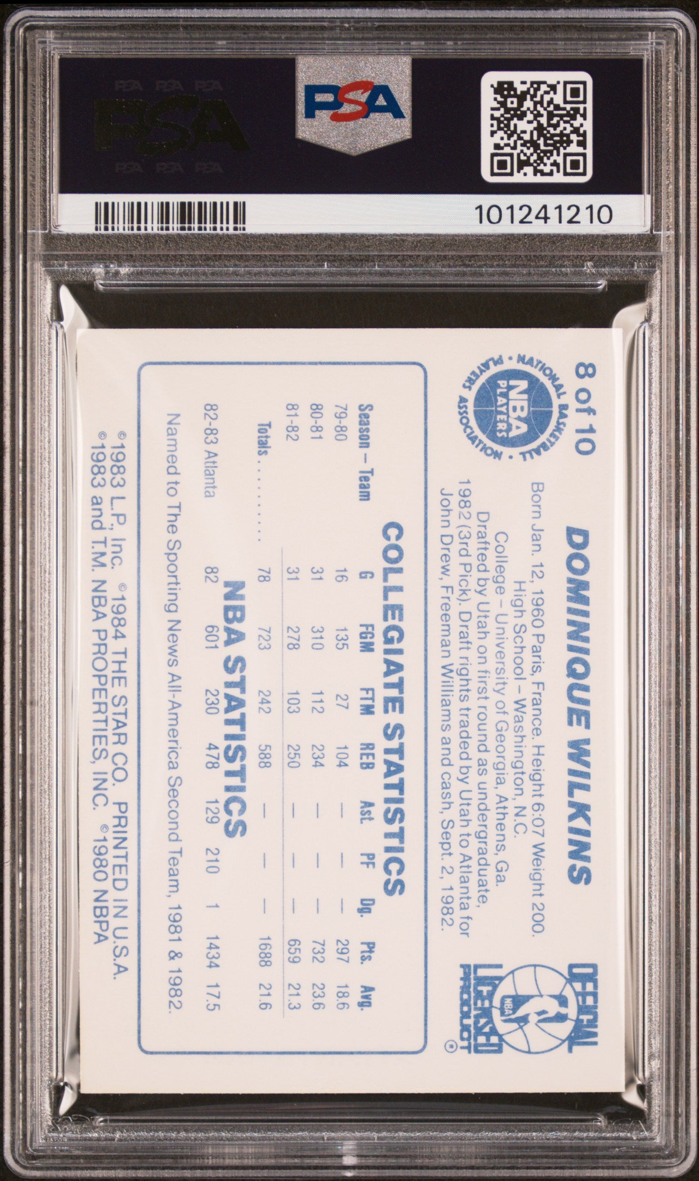 1983 Star All-Rookies Dominique Wilkins #8 PSA 9