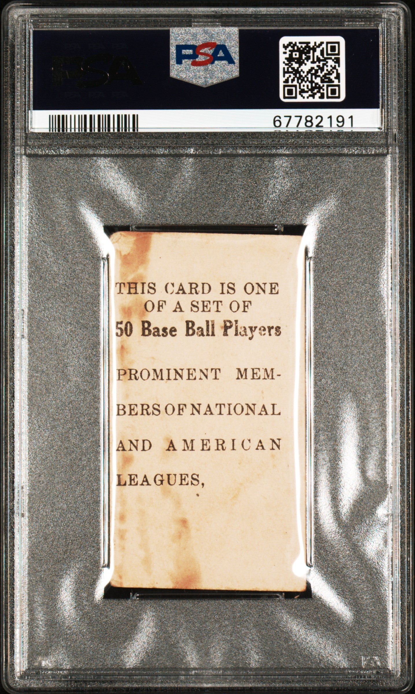 1909 E101 'set Of 50' Ty Cobb PSA 1