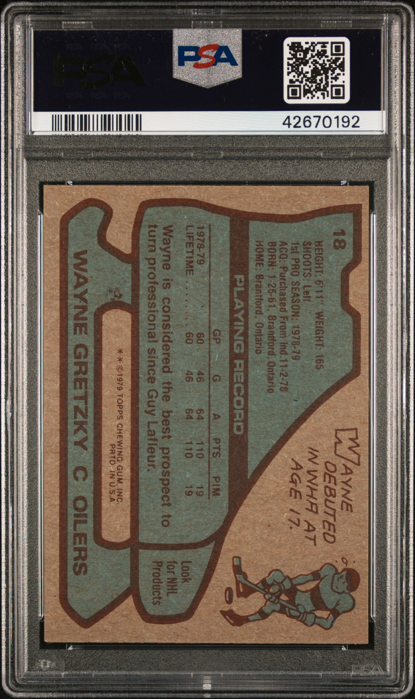 1979 Topps Wayne Gretzky #18 PSA 7