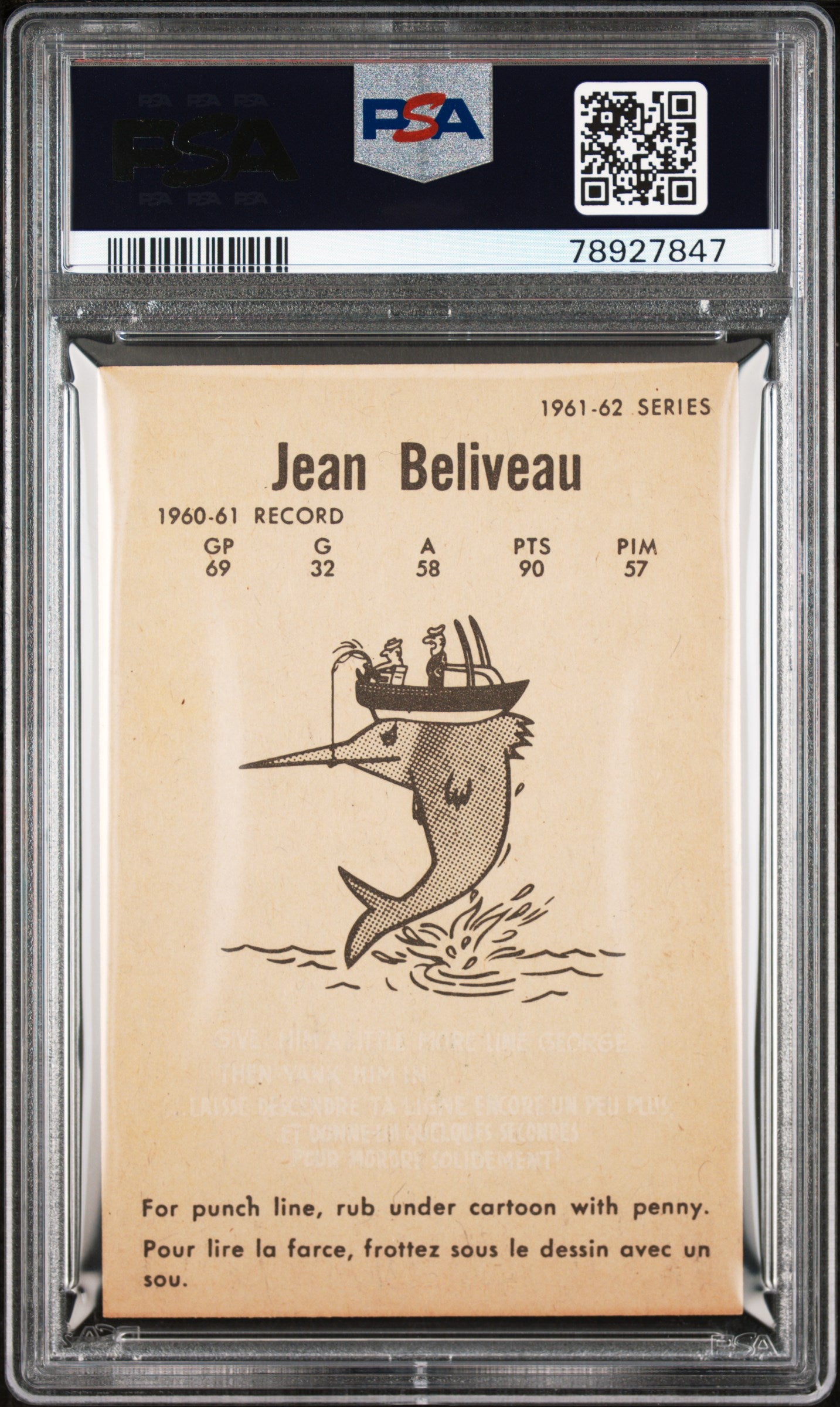 1961 Parkhurst Jean Beliveau #45 PSA 7