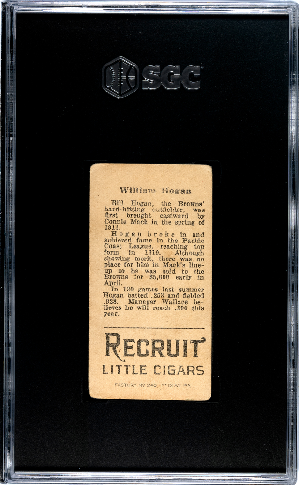 1912 Recruit Little Cigars (T207) William Hogan SGC 3