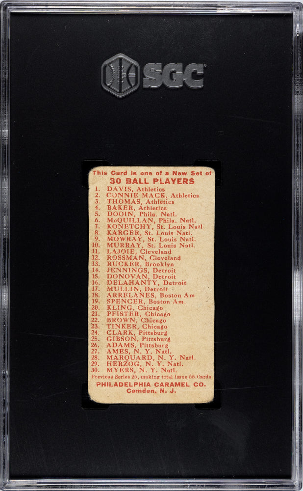 1910 Philadelphia Caramel (E96) Hugh Jennings SGC A