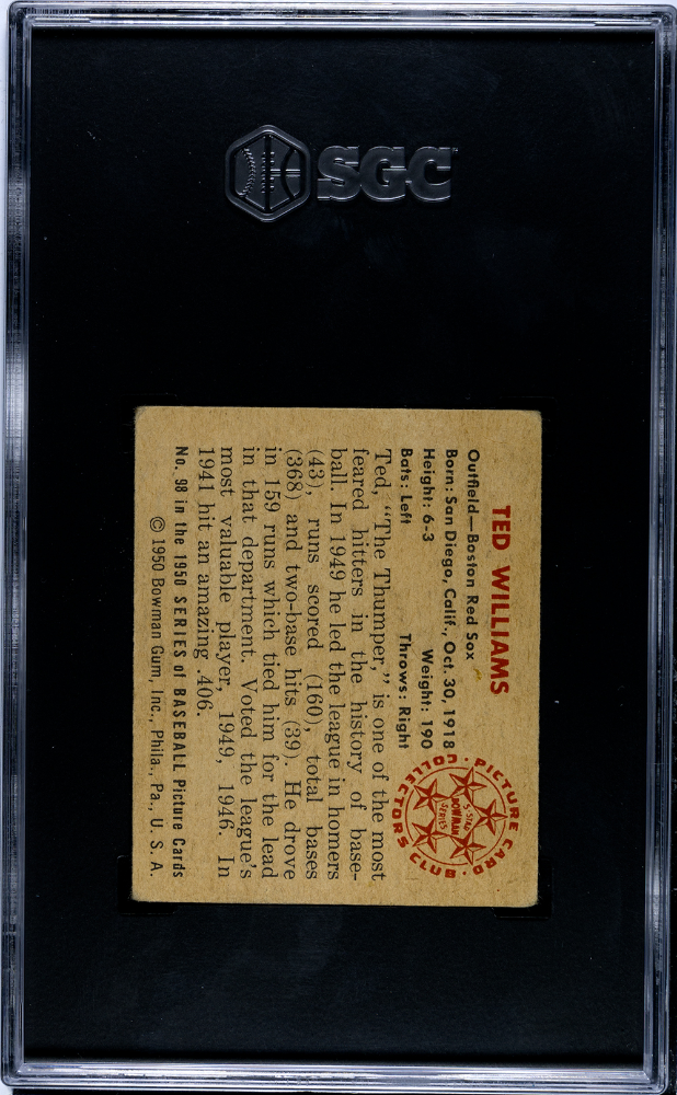 1950 Bowman Ted Williams #98 SGC 4.5