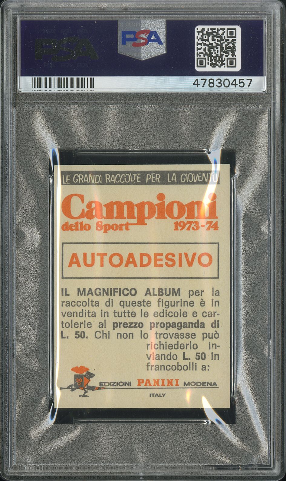 1973 Panini Campioni Dello Sport George Foreman #289 PSA 7